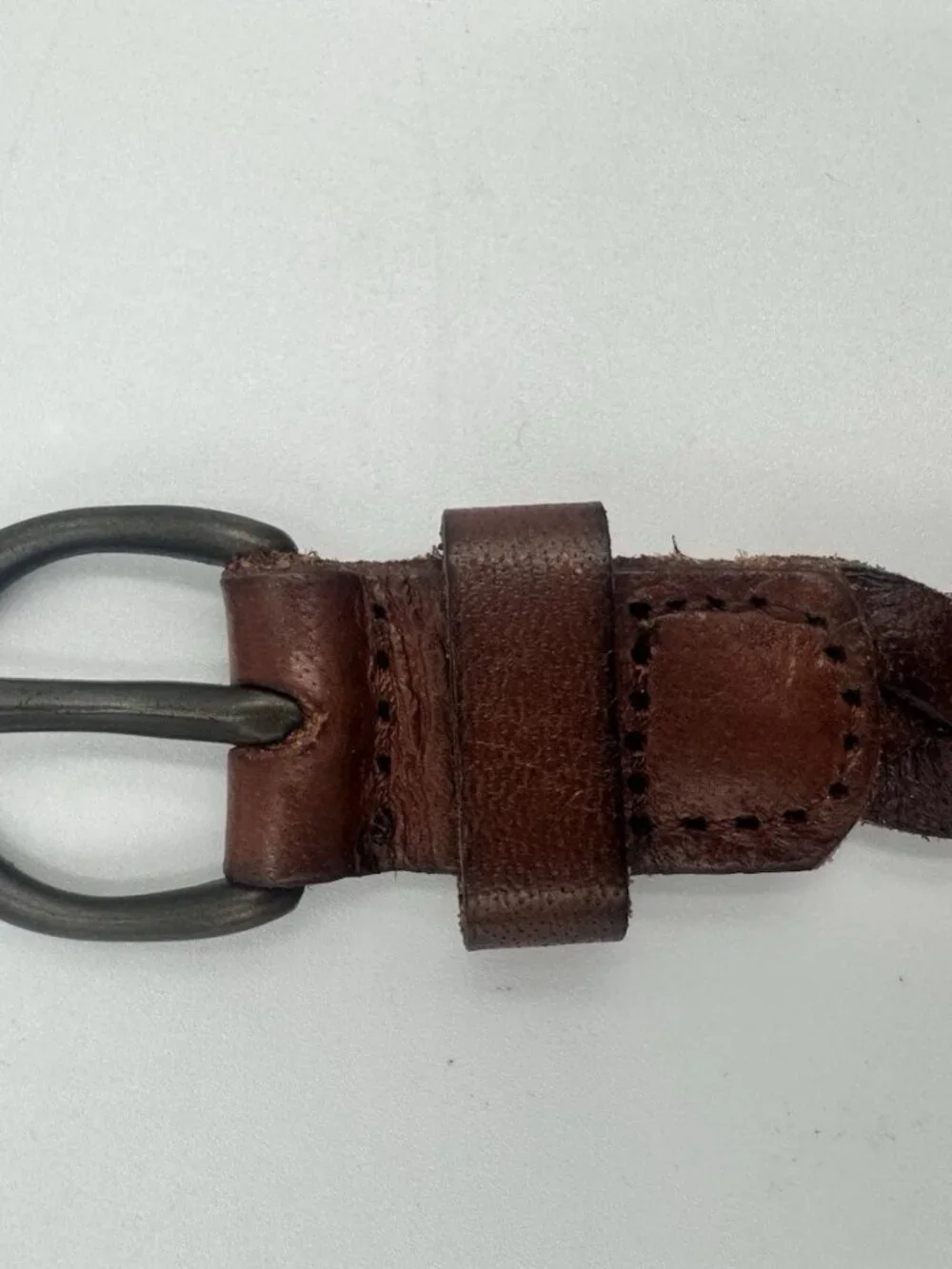 Hollister Braided Leather Belt Brown Skinny Y2K Boho L/XL
